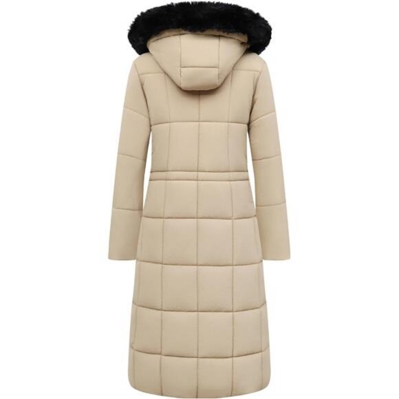 Women's Winter Coat Long Waterproof Parka - Warm Apricot - Picture 2 of 7